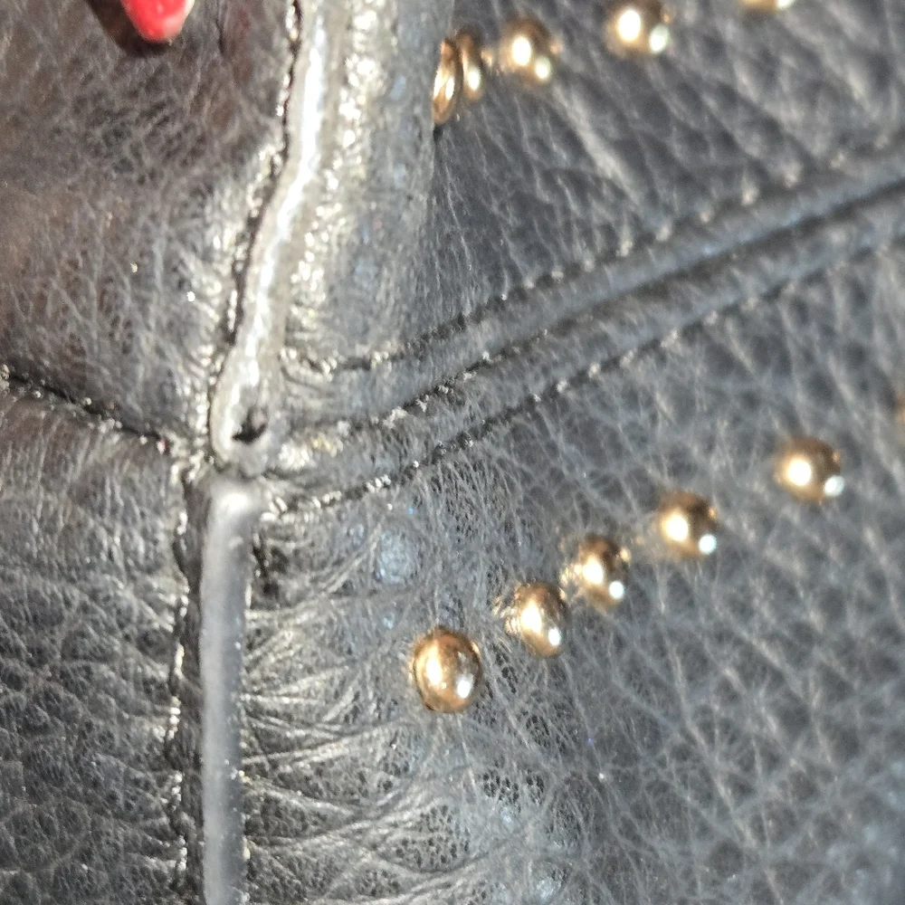 Black Leather Shoulder Bag with Gold Accents from Montana West